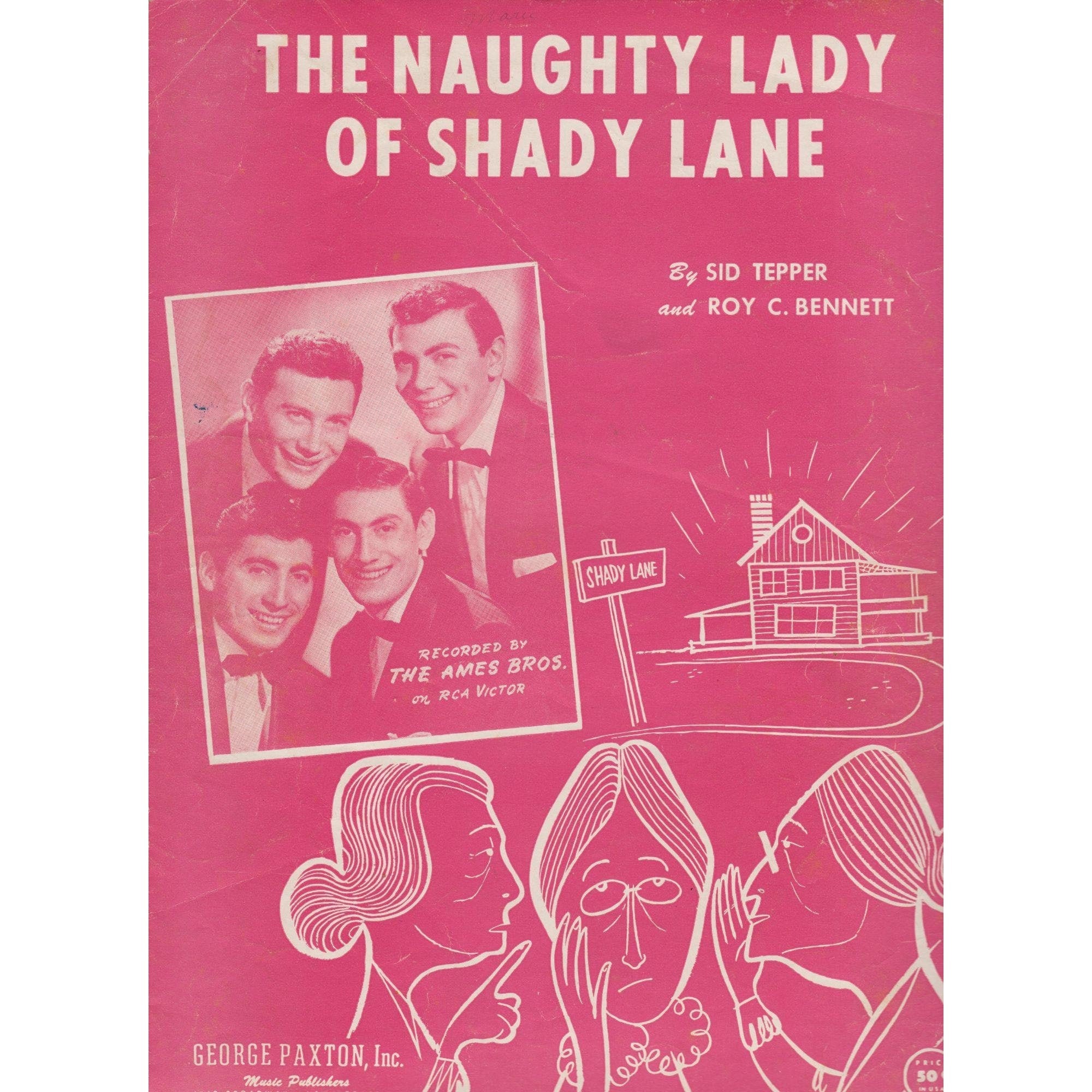 Naughty Lady of Shady Lane 1954 Vintage Sheet Music Ames Brothers S