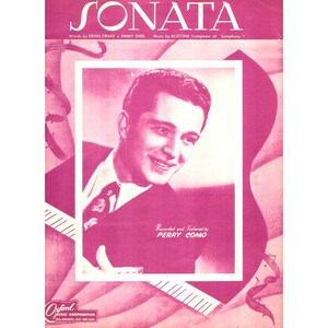 Sonata Perry Como Inset Vintage 1946 Notenblatt Klaviergesang