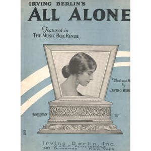 All Alone Vintage 1924 Sheet Music Irving Berlin