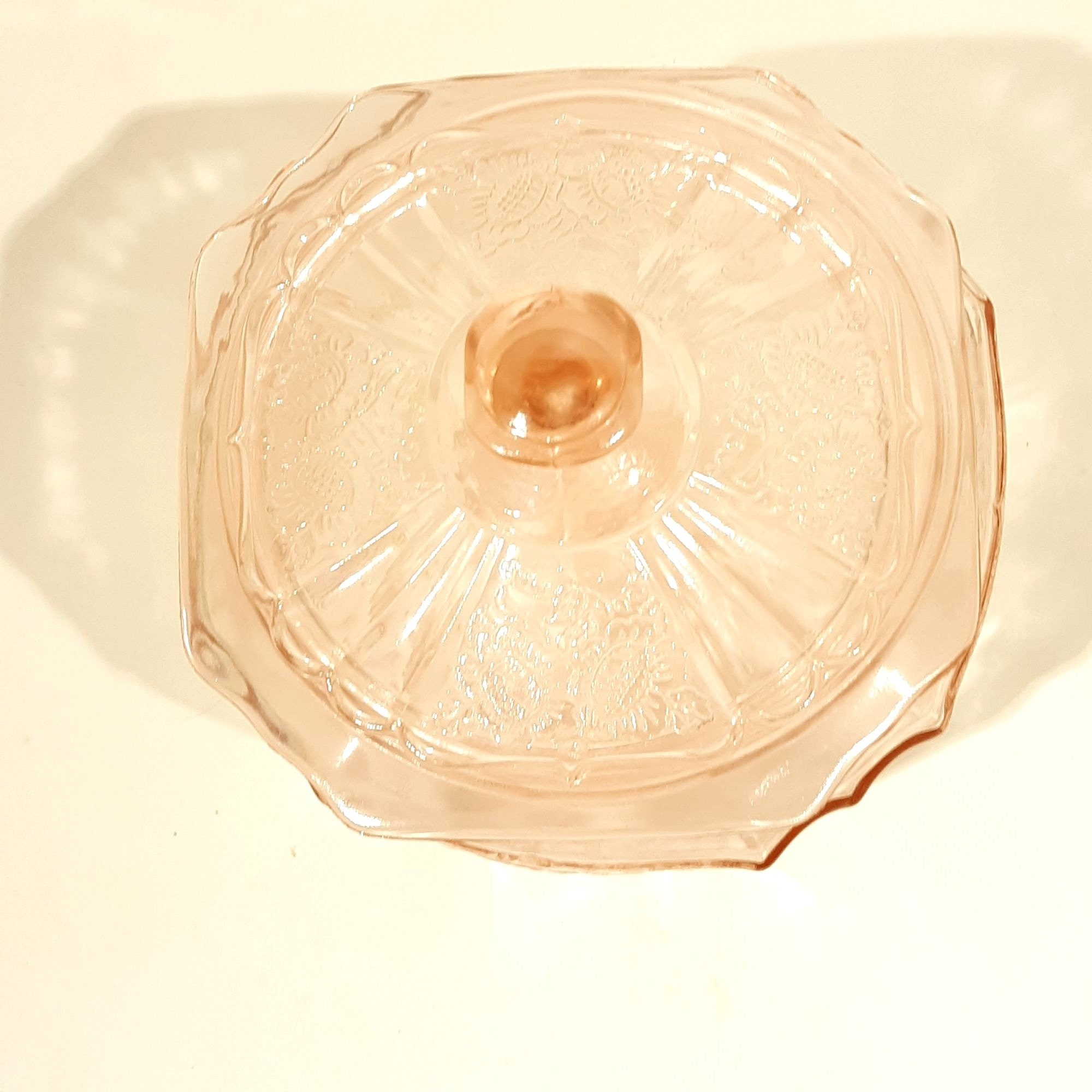 Mayfair Open Rose Pink Depression Glass Cookie Jar Hocking Glass Co Etsy