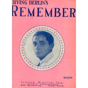 Remember 1925 Irving Berlin Sheet Music Piano Ukulele