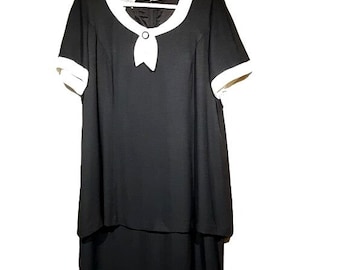 Vintage Jessica Howard Sz 18 Blk Dress Lagen Look NWT