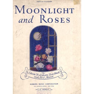 Moonlight and Roses Vintage 1925 Sheet Music Piano Vocals