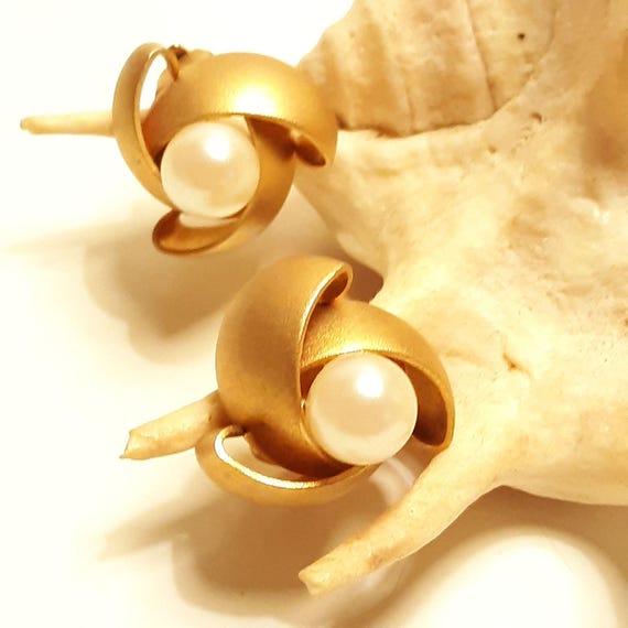 Orecchini A Goccia Con Perle Vintage In Oro 18ct Anni '40 In - Foto 10