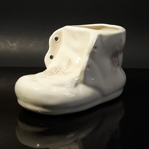 Vintage Transfer Purple Pink Floral  Baby Bootie