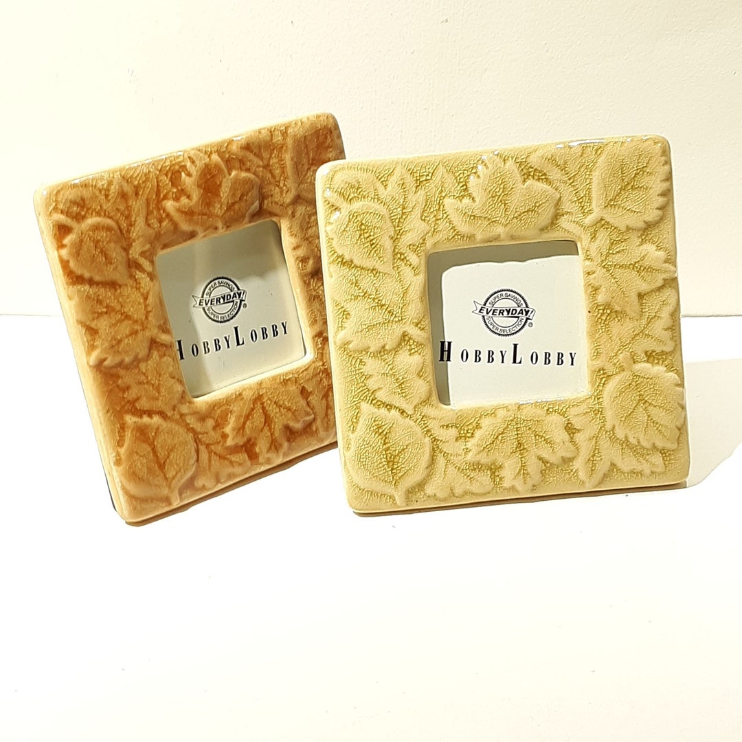 Hobby Lobby Square Ceramic Leaf Picture Frames Pair Etsy