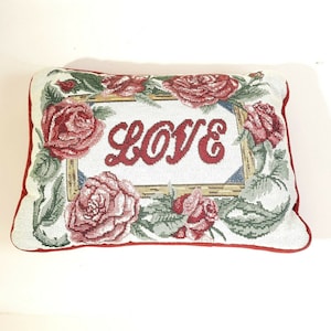 Tapestry Pillow Love Roses Florals