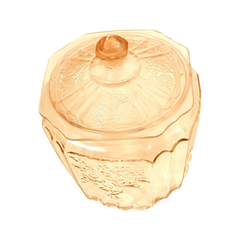 Mayfair Open Rose Pink Depression Glass Cookie Jar Hocking Glass Co Etsy