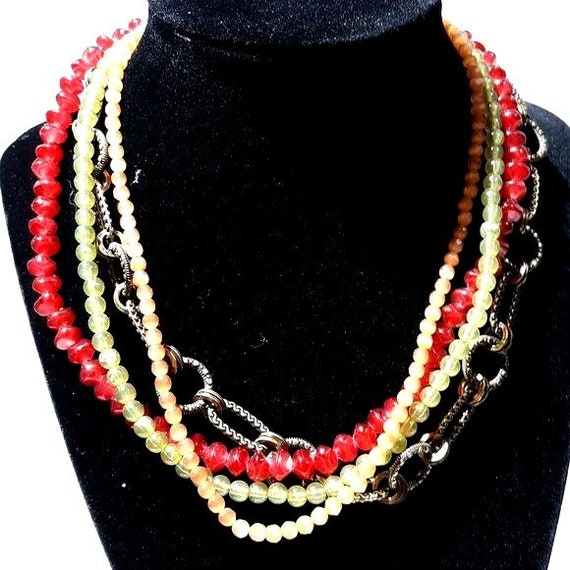 Premier Design Multi Strand Necklace Chain Bead - image 2