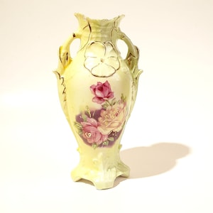 Vintage Viktorianisch Österreich Handbemalte Blumenknospen Vase