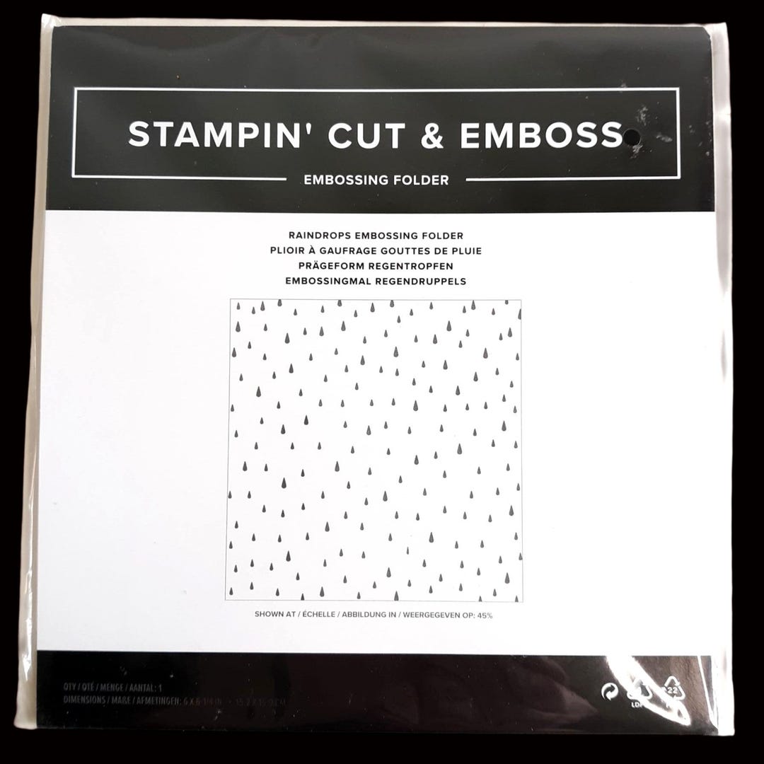 Stampin up Cut & Emboss RAINDROPS EMBOSSING FOLDER New / Sealed #160554 ...