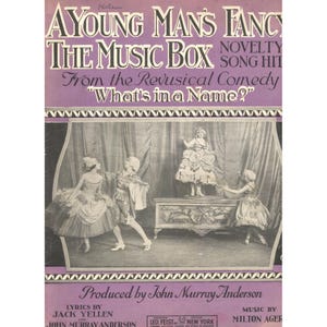 A Young Man&#39;s Fancy Vintage 1920 Sheet Music Yellen Anderson Ager
