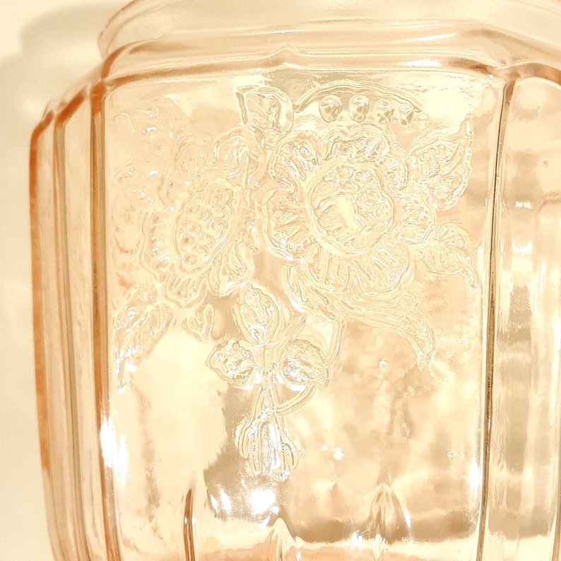 Mayfair Open Rose Pink Depression Glass Cookie Jar Hocking Glass Co Etsy