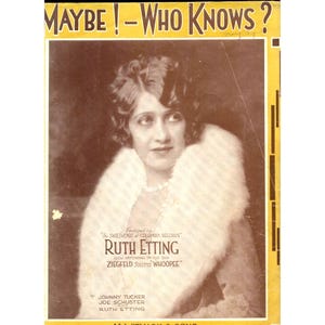 1929 Ruth Etting "Kanske vem vet" Noter Ziegfeld Whoopee Columbia Records