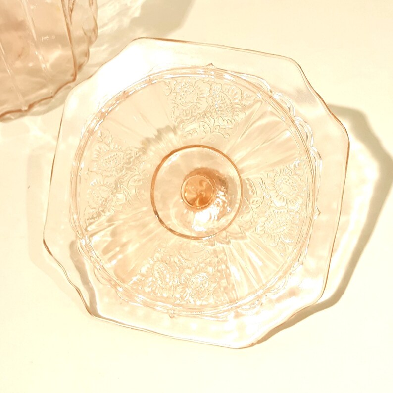 Mayfair Open Rose Pink Depression Glass Cookie Jar Hocking Glass Co Etsy