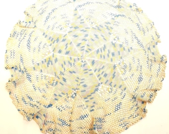 Vintage Hand gehäkelte Doily Baumwolle Mehrfarbig