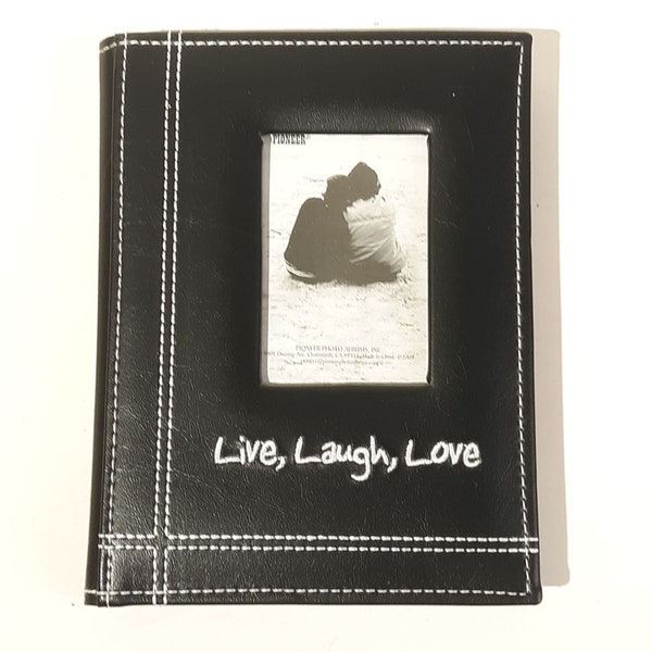 Pioneer Photo Albums 36-Pocket Embroidered "Live, Laugh, Love" Leatherette Cover