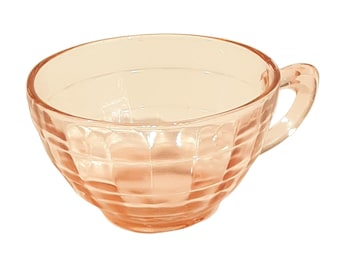 Block Optic Cups Pink Depression Glass Anchor Hocking   Replacement