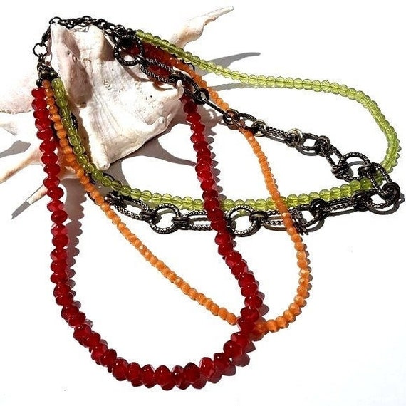 Premier Design Multi Strand Necklace Chain Bead - image 1