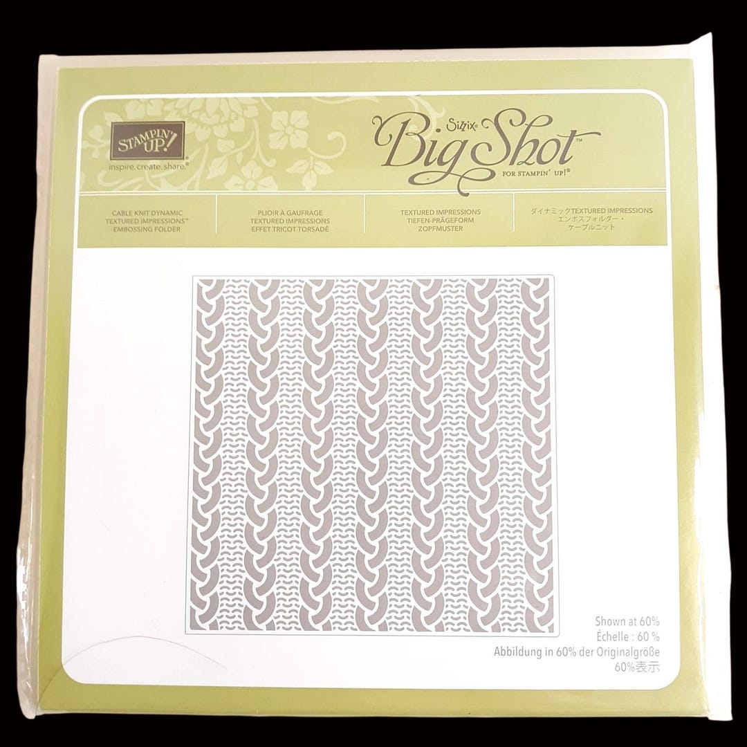 Stampin' up Sizzix CABLE KNIT DYNAMIC Textured Impressions Embossing ...