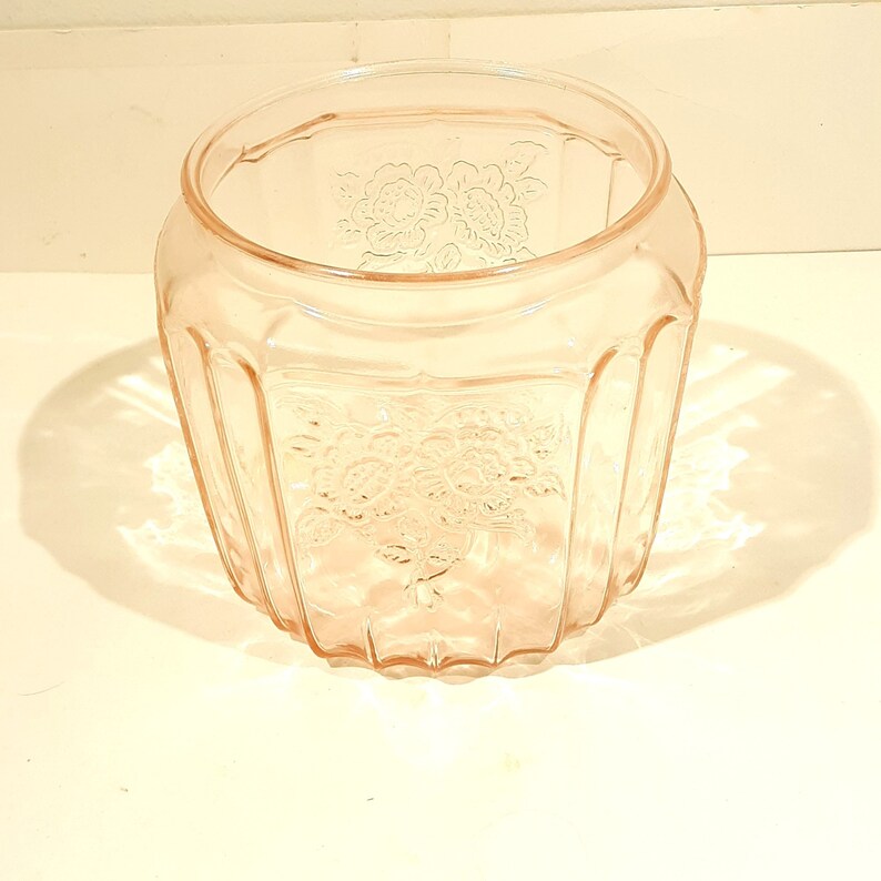 Mayfair Open Rose Pink Depression Glass Cookie Jar Hocking Glass Co Etsy