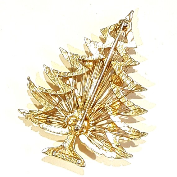 Brooks Vintage Christmas Tree Brooch Rhinestones … - image 3