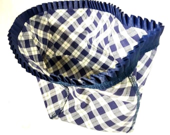 Longaberger Mending #28674148 Small Basket Liner Blue Ribbon Plaid Cotton New