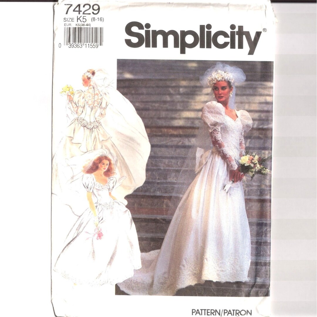 Patron De Robe De Mariée Simplicity 7429 - Tailles 8 à 16, Neuf