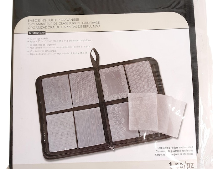 Recollections Project Case Recollections Embossing Folder Organizer 40 Pocket Storage New Black ...