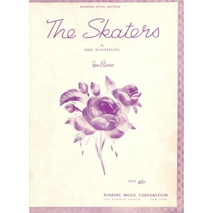 The Skaters Vintage  Waltz 1939 Sheet Music Piano E Waldteufel
