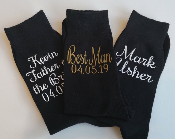 Groomsman socks, wedding day socks, groom socks, father of the bride gift, Usher socks, bridal party gifts, cold feet socks,