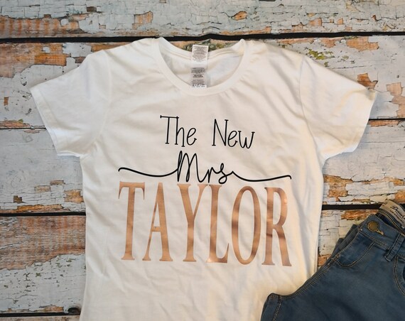 New Mrs T-Shirt, Personalised womens wifey top, Honeymoon Vibes, new Mrs hoodie, Wedding Gift