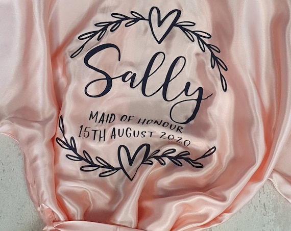 Personalised Wedding Robes, Floral dressing gowns, (Helen Robe)