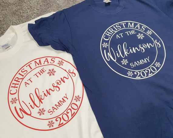 Family Christmas t-shirts, personalised matching shirts, matching tops, kids Christmas tops, Christmas pjs, Christmas 2021 tops