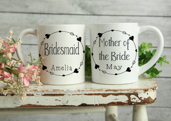 Personalised wedding Mug, Bridesmaid gifts, Bridal Party Mug