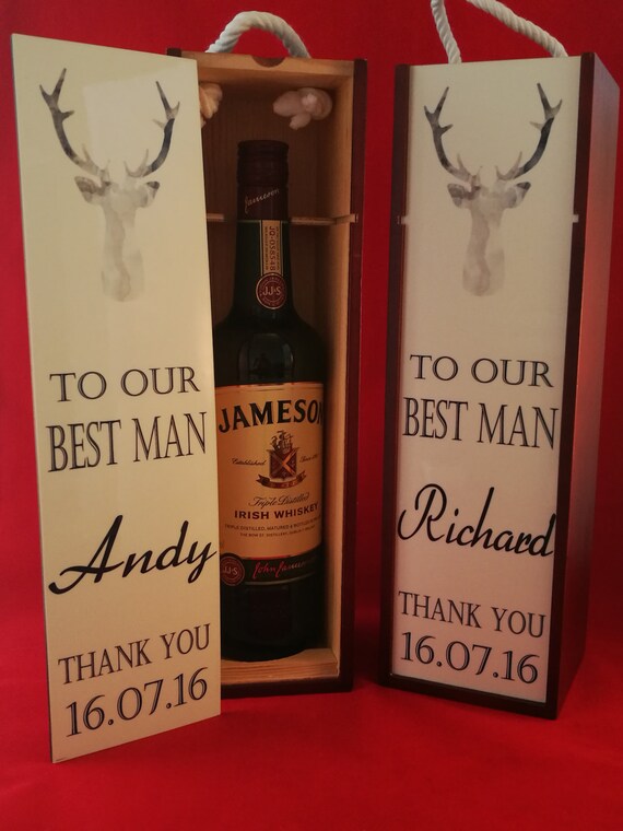 Groomsman gift, wine/whisky gift box, personalised best man gifts