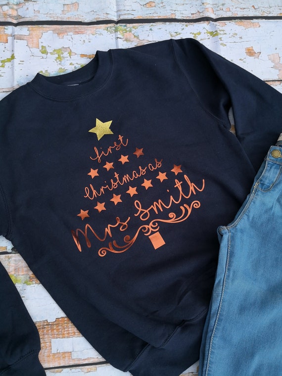 First Christmas as Mrs personalised Christmas jumper, Sweatshirt, Christmas gift, Wife gift, Wedding gifts, Gifts for her, Christmas jumper
