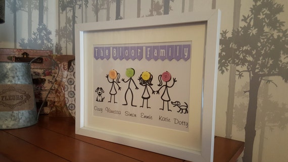 Button Family picture Large frame (family tree), family tree, perfect gifts for mothers day