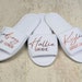 Bridesmaid slippers, personalised wedding slippers, luxury open toe spa slippers, bridesmaid gifts, Hen party, bridal slippers, bachelorette