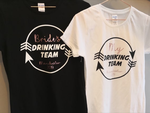 Personalised Brides Drinking team Hen T-shirt