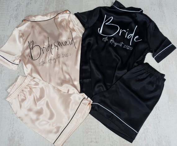 personalised Bridesmaid Pjs, Wedding Pjs, Bridal Party gifts, Flower Girl Pjs, Bridal Robes
