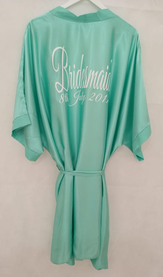 Mint personalised wedding dressing gown