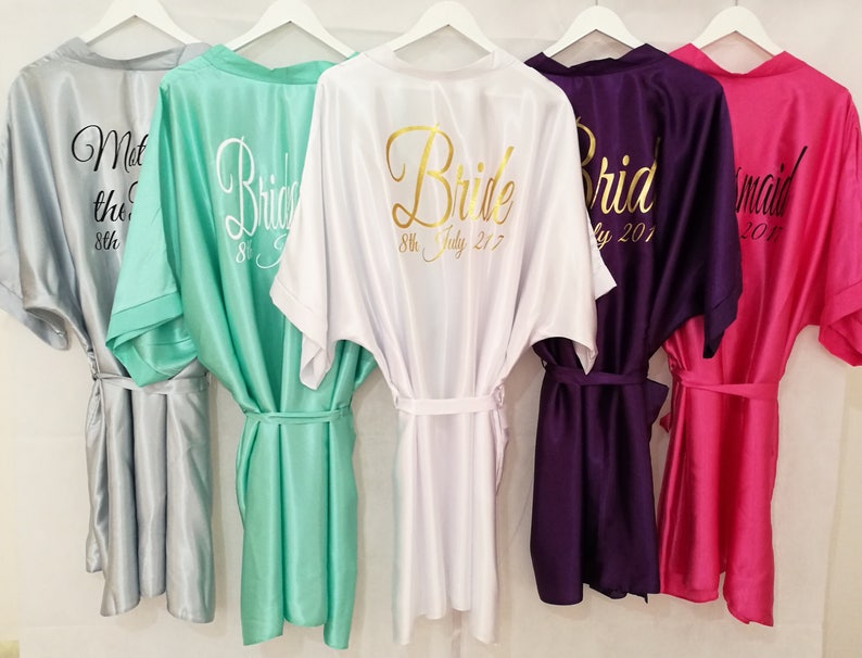 Personalised Bridal Robes Wedding Dressing Gowns Bridesmaid Etsy UK