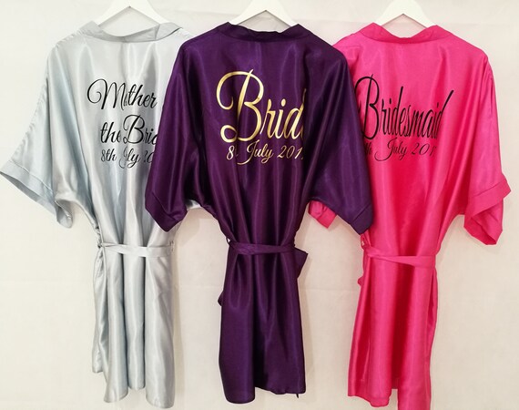 Silver wedding dressing gown, personalised bridal robes,