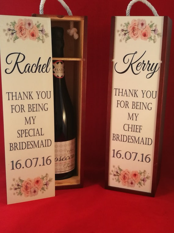 Bridesmaid Gift, maid of honour gift, personalised wine box, bridal party gift, Mother of the bride gift, drink gifts, personalized gift box