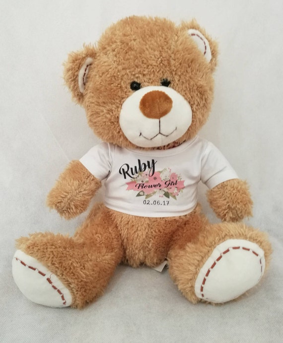 Personalised flower girl gift, Personalised teddy bear, bridesmaid gift, Children’s wedding gift, Flower girl gift, bridesmaid gift
