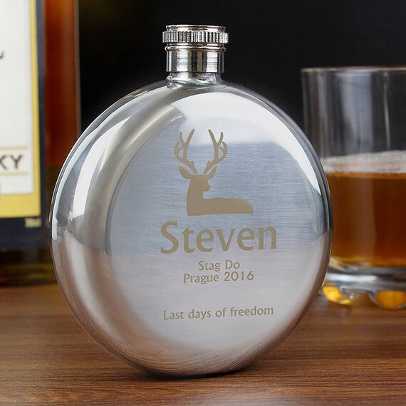 Personalised round hip flask, groomsman gifts, wedding hip flask, stag hip flask , Personalised gifts, gifts for him, wedding gift