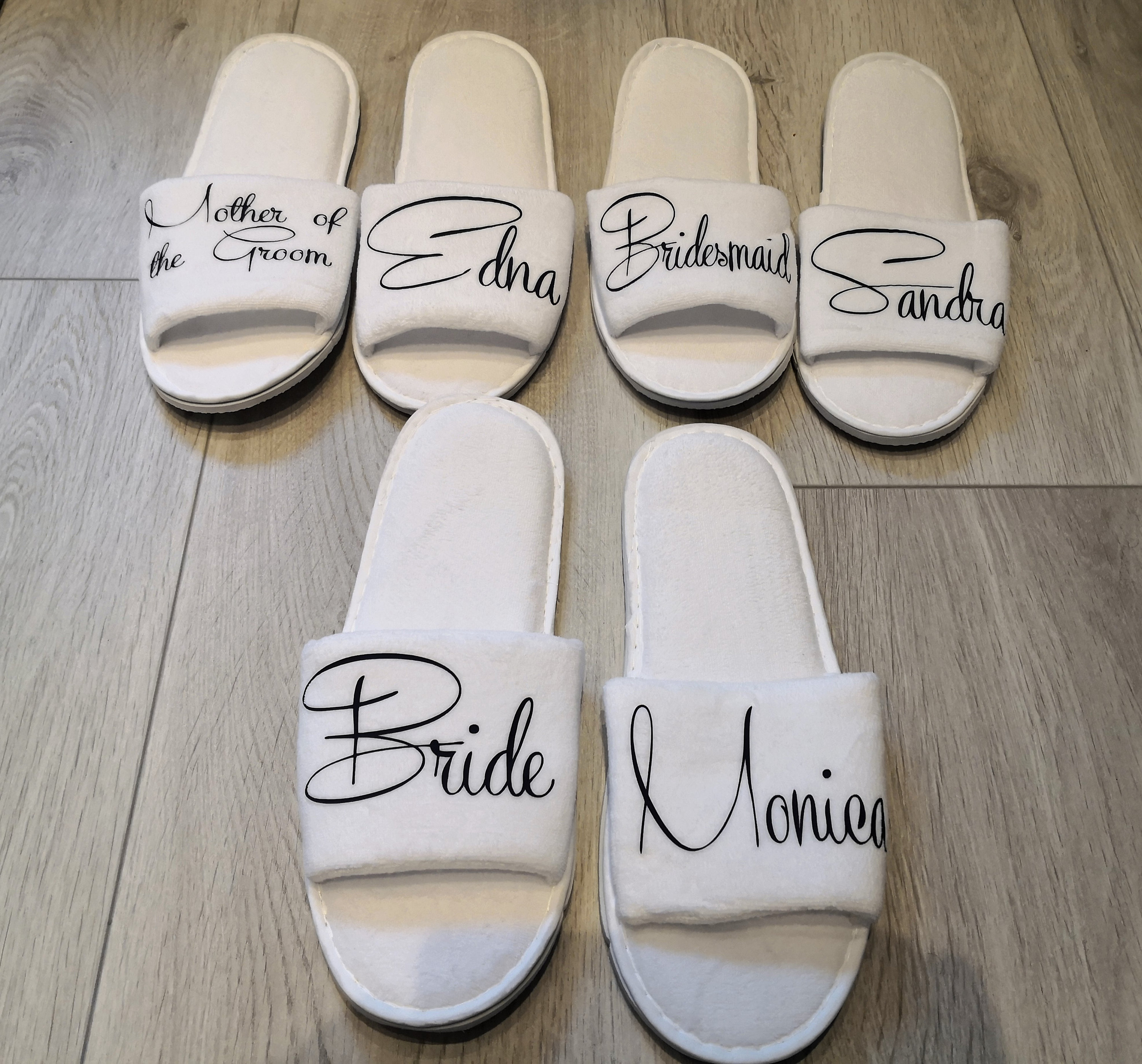 Wedding slippers Personalised bridal party slippers wedding Etsy