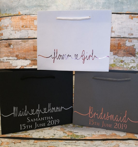 Bridesmaid gift bag, personalised luxury gift bags, wedding thank you gifts, bridesmaid gifts