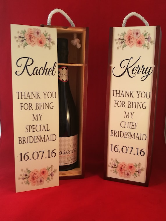 Bridesmaid Gift, personalised wine box, bridal party gifts, Mother of the bride gift, drink gifts, personalized gift box,maid of honour gift